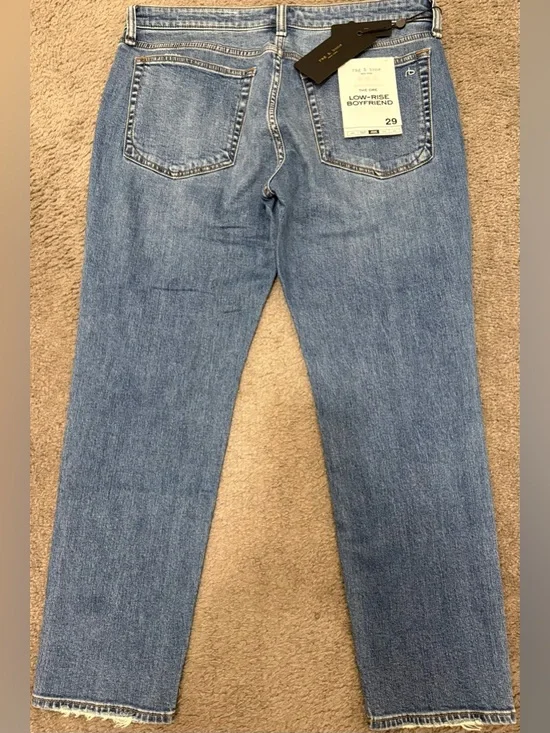 rag & bone light blue low-rise boyfriend jeans - Picture 2 of 4